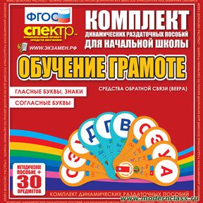 Кликните для увеличения изображения Обучение грамоте (веера). Гласные буквы, знаки, согласные буквы.